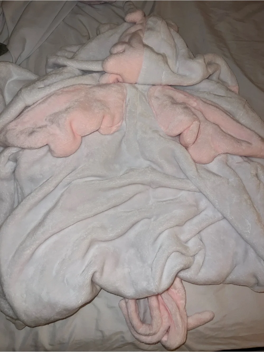 Plush White & Pink Unicorn Adults Pajamas Hooded Onesie